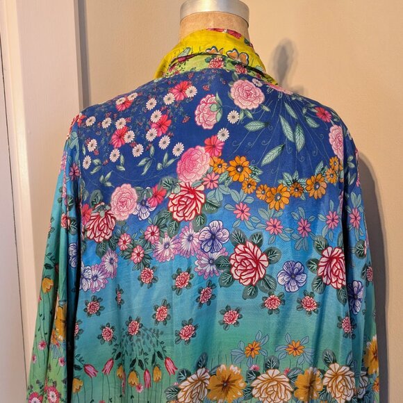 Johnny Was 100% Silk Anastasia Kimono Reversible M - Picture 6 of 16